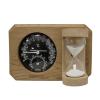 Термогигрометр мини EVEREST c часами, кедр (TG-08 black)