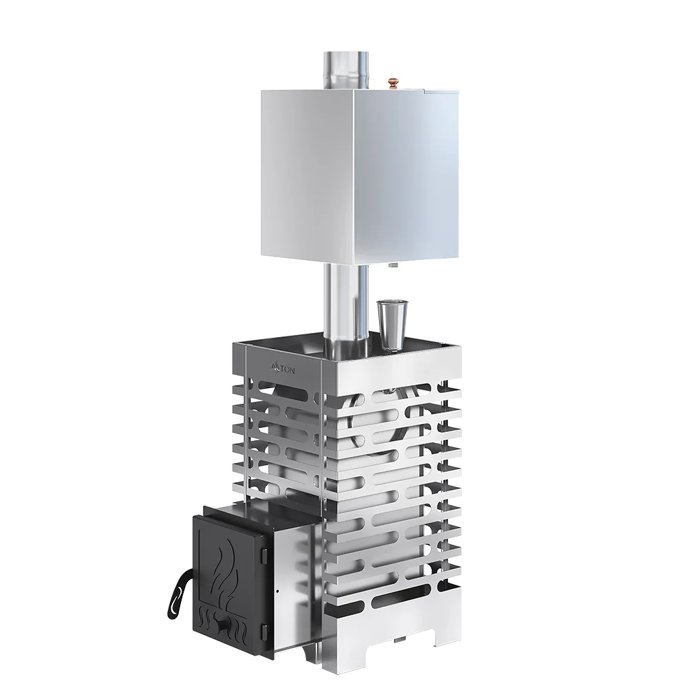 Печь для бани ASTON 16 НЕРЖ. с баком на трубе 50л Ø115 (AISI 439)