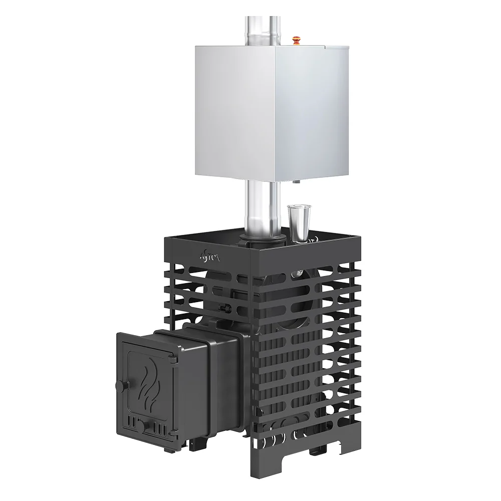 Печь для бани ASTON «Шторм 16» (ДТ-4) Лонг с баком на трубе 50л Ø120 (AISI 439) «ШТОРМ»