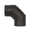 Отвод LAVA (конструкционная сталь 2мм, черный) с ревизией, 90* (180)